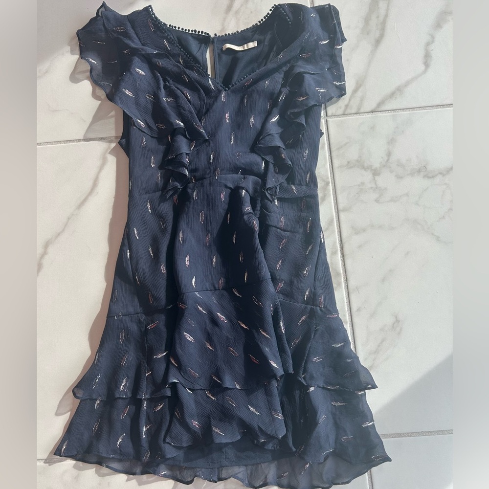 TALULAH Midnight Blue Ruffled Kids Dress